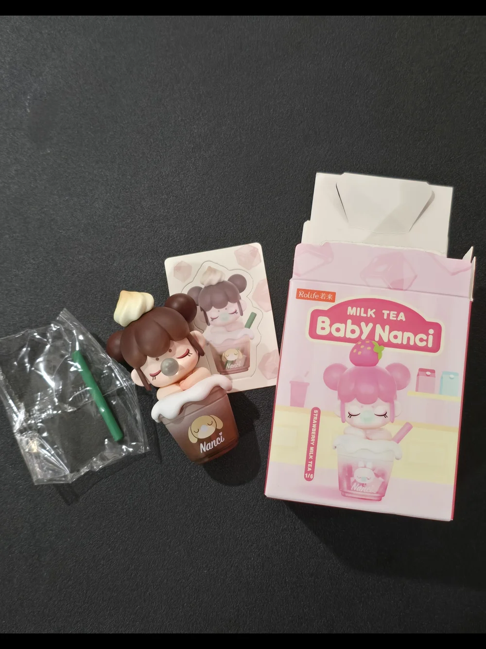 Baby Nanci Milk Tea with Glow in the Dark Ice Cubes Frosty Milk Coffee